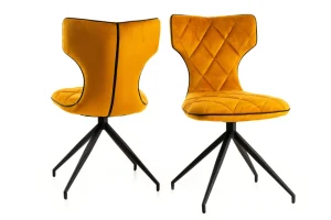 GBO - Eetkamerstoel ST1808 - Stof - Geel - 46x40x47cm | Belga Meubelen New