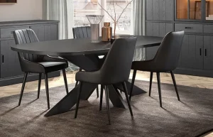 GBO - Eettafel ovaal Raphael TF2101 - Nox - 200x100x76cm | Belga Meubelen Clearance