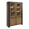 GBO - Vitrine Samuel - Warme Eik/Grijs - 130x185x46cm | Belga Meubelen Discount