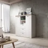 HM - Barkast Amy 46 - Wit/Donkere Eik - 118x118x39cm | Belga Meubelen Hot