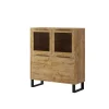 HM - Barkast Halle 42 - Donkere Eik/Zwart - 120x140x45cm | Belga Meubelen Best