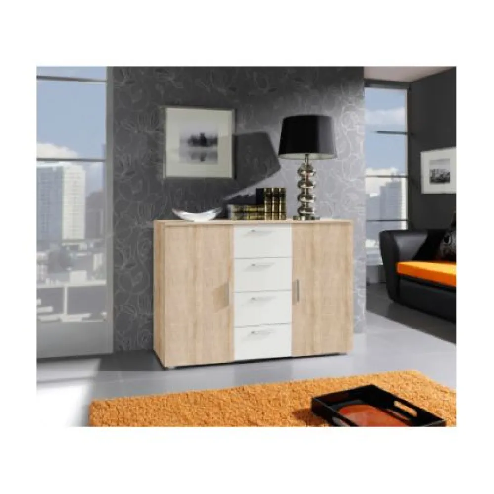 hm__commode_vera__eikwit__0.webp HM - Commode Vera - Eik/Wit - 132x92x38cm | Belga Meubelen New