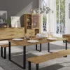 HM - Eetkamer Halle - 3-delige set - Donkere Eik/Zwart | Belga Meubelen Best
