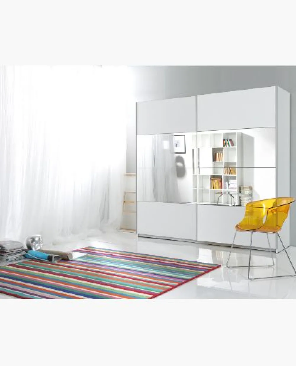 hm__kleerkast_beta___schu_0-1.webp HM - Kleerkast Beta - 2 schuifdeuren - Eik/Wit - 200x210x61cm | Belga Meubelen Hot