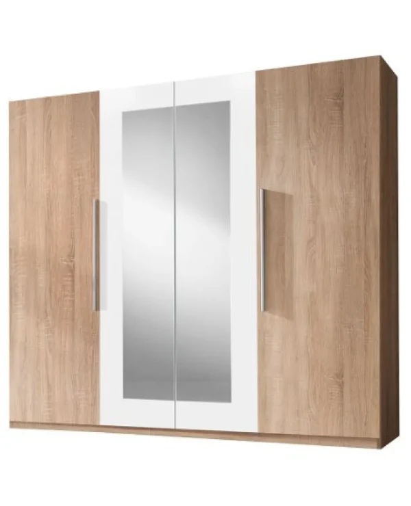 HM - Kleerkast Vera - 4 draaideuren - Lichte eik - 225x214x58cm | Belga Meubelen Sale