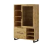 HM - Vitrine Halle - Donkere Eik - 120x190x45cm | Belga Meubelen Sale