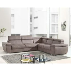 Hoeksalon Carl - Rechts - Stof - Grijs - 305x85x264cm | Belga Meubelen New