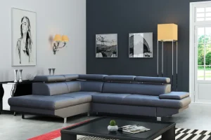 Hoeksalon Jet - Links - Kunstleder - Taupe- 255x82x295cm | Belga Meubelen Outlet