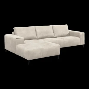 Hoeksalon Noemie - Links - Stof - Wit - 288x94x170cm | Belga Meubelen Discount