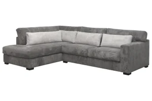 Hoeksalon Sunshine - Links - Stof - Grijs - 230x85x310cm | Belga Meubelen Hot