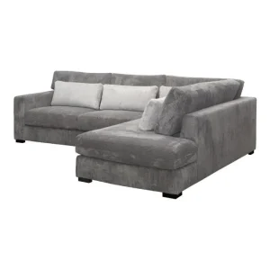 Hoeksalon Sunshine - Rechts - Stof - Grijs - 310x85x230cm | Belga Meubelen Fashion