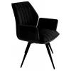 IDE - Eetkamerstoel Percy - Stof - Velvet - Zwart - 60x89x55cm | Belga Meubelen Sale