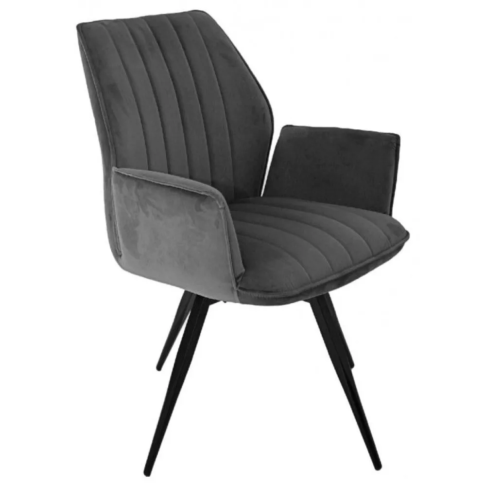 ide__eetkamerstoel__percy_0.webp IDE - Eetkamerstoel Percy - Stof - Velvet - Grijs - 60x89x55cm | Belga Meubelen Hot