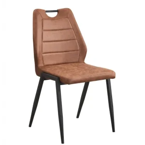 IDE - Eetkamerstoel Bob - Stof - Cognac - 51x92x60cm | Belga Meubelen Fashion