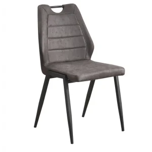 IDE - Eetkamerstoel Bob - Stof - Antraciet - 51x92x60cm | Belga Meubelen Online