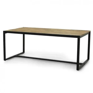 IDE - Eettafel Madurai - Massief - Mangohout/Zwart - 160x77x90cm | Belga Meubelen Online