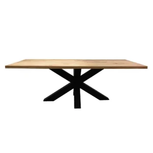IFE - Eettafel Charles - Ster-poot - Massief - Donkere Eik/Zwart - 240x77x100cm | Belga Meubelen Clearance