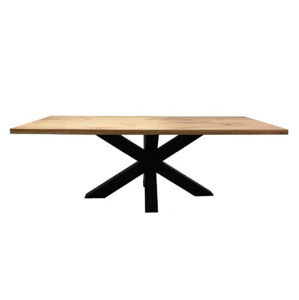 ife__eettafel_charles__st_0-1.webp IFE - Eettafel Charles - Ster-poot - Massief - Donkere Eik/Zwart - 240x77x100cm | Belga Meubelen Clearance