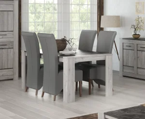 JAD - Eettafel Tom - Grijze Eik/Marmer look - 180x78x100cm | Belga Meubelen Discount