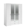 Kleerkast Daily - 4 Draaideuren - Wit - 160x185x51cm | Belga Meubelen Fashion