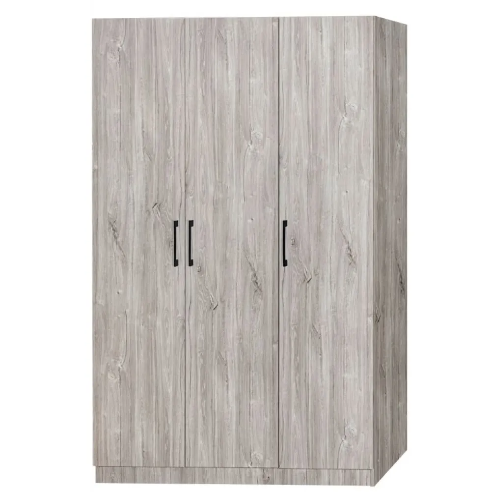 kleerkast_elmo__draaideur_0.webp Kleerkast Elmo - 3-draaideuren - Grijze Eik - 120x180x50cm | Belga Meubelen Sale