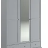 Kleerkast Margaux - Grijs - Spiegel - 3 Laden - 152x53x202cm | Belga Meubelen New