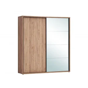 Kleerkast Odessa - 2 Schuifdeuren - Lichte Eik - 240x214x60cm | Belga Meubelen Outlet