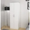 Kleerkast Snow - 2 draaideuren - Wit - 60x180x40cm | Belga Meubelen Online