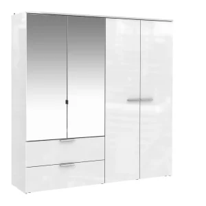 Kleerkast Tempo - 4 deuren - Wit - 200x55x229cm | Belga Meubelen Hot