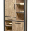 Meubar - Barkast Lovina - BAR7 - K661 - Oranje Teakhout/Zwart - 107x189x50cm | Belga Meubelen Outlet