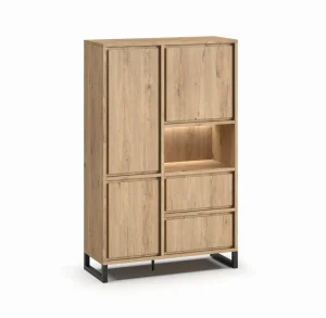 Meubar - Barkast Natural - BAR1 - K545 - Millenium Eik - 127x202x49cm | Belga Meubelen Outlet