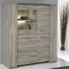Meubar - Barkast Stone - V1 - K437 - Spint eik grijs/Marmer - 140x163x50cm | Belga Meubelen Fashion