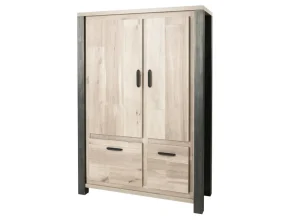 Meubar - Barkast Tomba - BAR6 - K497 - Oude Eik/Imitatie staal - 130x189x50cm | Belga Meubelen Fashion