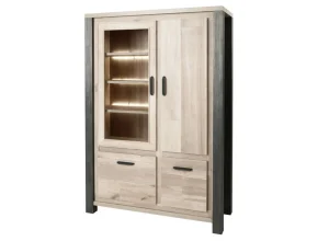Meubar - Barkast Tomba - V6 - K497 - Oude Eik/Imitatie staal - 130x189x50cm | Belga Meubelen Hot