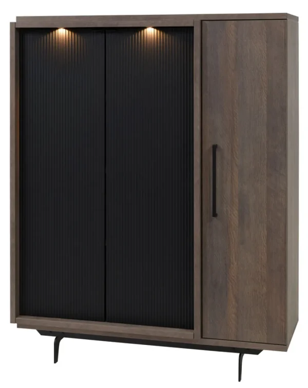Meubar - Barkast Trentino - BAR6 - K677 - Golden oak/Matt black - 131x167x50cm | Belga Meubelen Discount