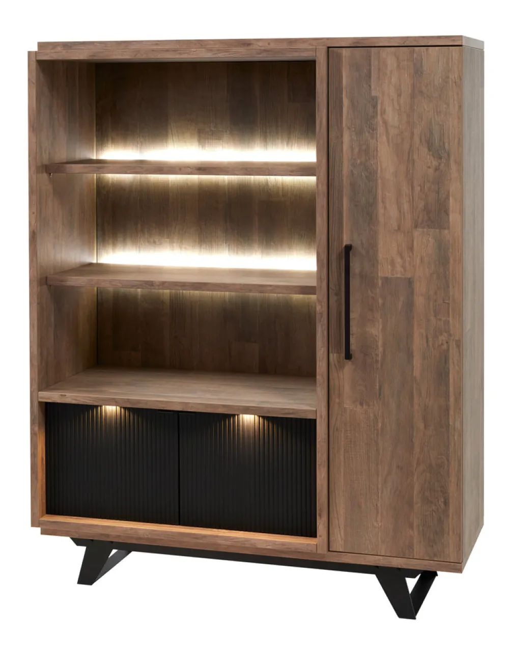 meubar__barkast_trentino__0.webp Meubar - Barkast Trentino - V6 - K671 - Old Teak/Matt black - 131x167x50cm | Belga Meubelen Online