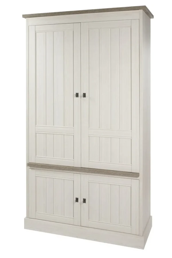 Meubar - Barkast York - BAR1 - K467 - Lariks/Kristal eik licht bruin - 122x222x50cm | Belga Meubelen Sale