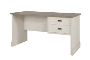 Meubar - Bureau York - BU1 - K467 - Lariks/Kristal eik licht bruin - 139x75x67cm | Belga Meubelen Fashion