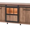 Meubar - Dressoir Alcatraz - DR7 - K671 - Old teak/Matt black - 207x90x50cm | Belga Meubelen Sale