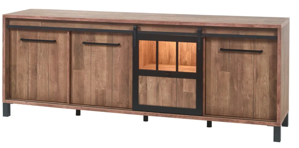 meubar__dressoir_alcatraz_0-3.webp Meubar - Dressoir Alcatraz - DR6 - K671 - Old teak/Matt black - 238x90x50cm | Belga Meubelen Best