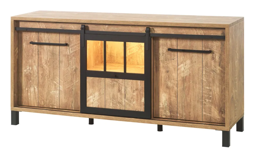 meubar__dressoir_alcatraz_0-4.webp Meubar - Dressoir Alcatraz - DR8 - K661 - Oranje Teakhout/Zwart - 179x90x50cm | Belga Meubelen New