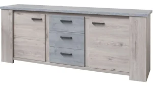 Meubar - Dressoir Courtrai - DR7 - K540B - Millenium eik licht grijs - 226x86x50cm | Belga Meubelen Outlet