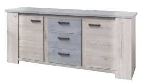 Meubar - Dressoir Courtrai - DR8 - K540B - Millenium eik licht grijs - 206x86x50cm | Belga Meubelen Clearance