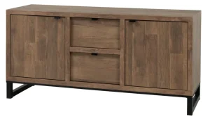 Meubar - Dressoir Jaipur - DR8 - K671 - Old teak/Matt black - 159x77x50cm | Belga Meubelen New