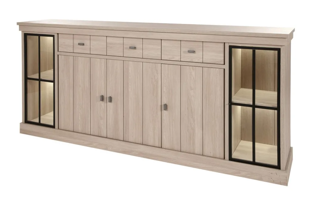 meubar__dressoir_orange___0-3.webp Meubar - Dressoir Orange - HB6 - K595 - Natuurlijke Elm - 249x111x50cm | Belga Meubelen Hot