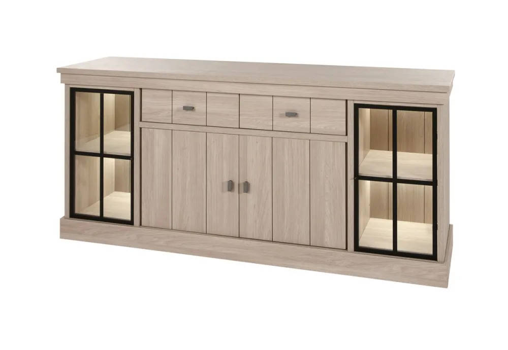 meubar__dressoir_orange___0-5.webp Meubar - Dressoir Orange - DR8 - K595 - Natuurlijke Elm - 197x90x50cm | Belga Meubelen Online