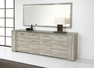Meubar - Dressoir Stone - DR1 - K437 - Spint eik grijs/Marmer - 251x86x50cm | Belga Meubelen Fashion