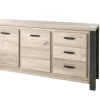 Meubar - Dressoir Tomba - DR8 - K497 - Oude Eik/Imitatie staal - 184x90x50cm | Belga Meubelen Outlet