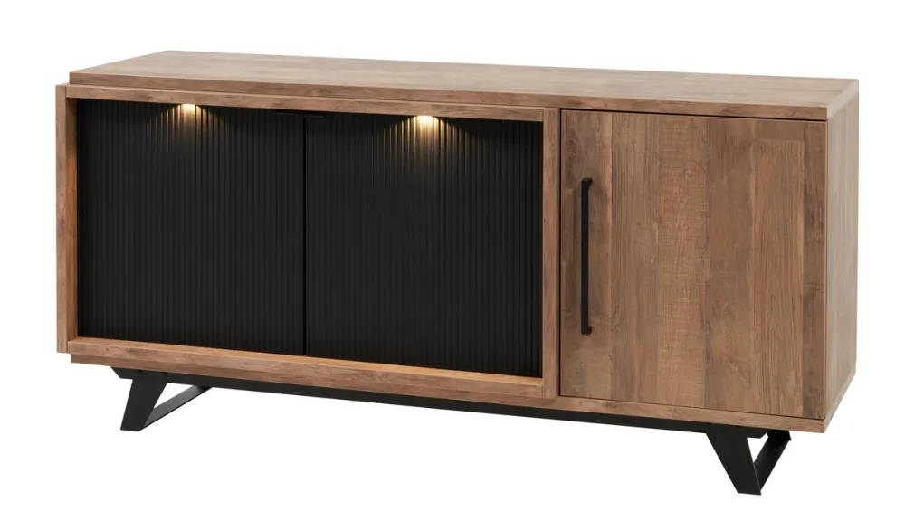 meubar__dressoir_trentino_0-4.webp Meubar - Dressoir Trentino - DR9 - K671 - Old Teak/Matt black - 175x83x50cm | Belga Meubelen Discount