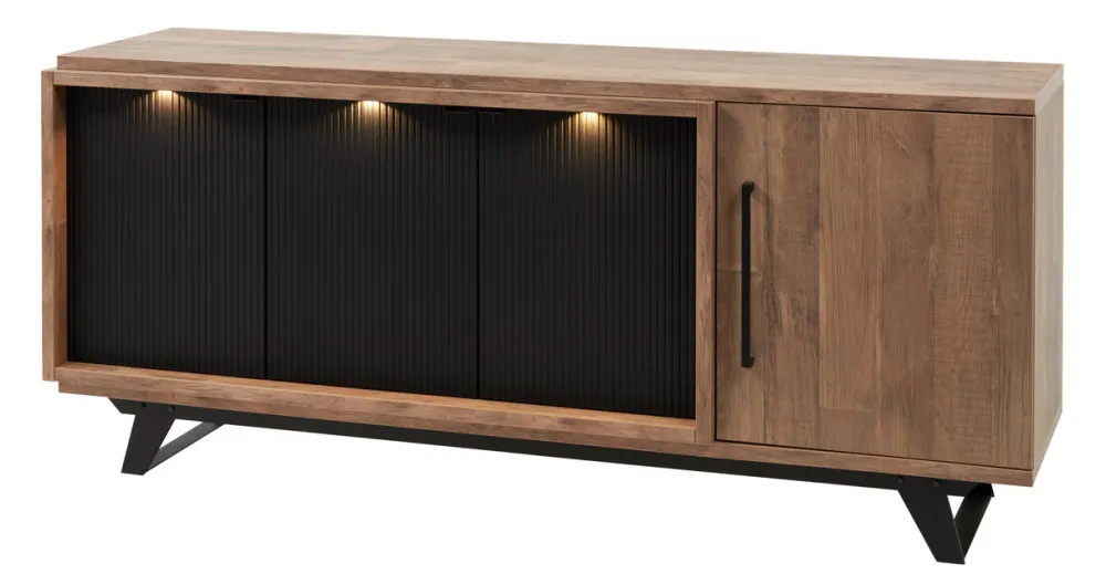 meubar__dressoir_trentino_0-5.webp Meubar - Dressoir Trentino - DR8 - K671 - Old Teak/Matt black - 193x83x50cm | Belga Meubelen New